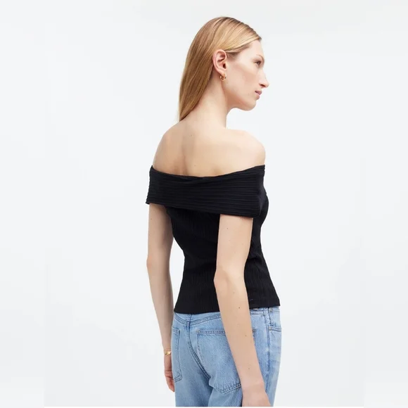 Madewell Ribbed Off-the-Shoulder Top white medium $62 - Picture 2 of 8